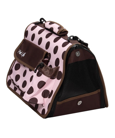Airline Approved Folding Zippered Casual Pet Carrier- Plaid: Medium