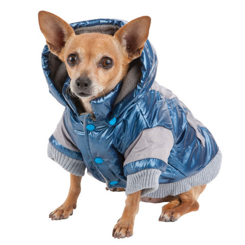 Sporty Vintage Aspen Pet Ski Jacket  - Blue: X-Small