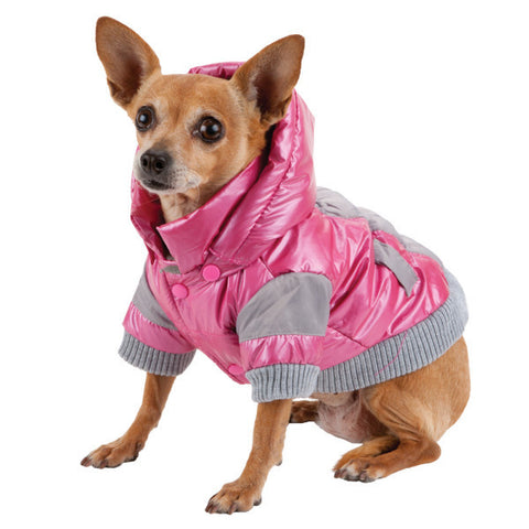 Sporty Vintage Aspen Pet Ski Jacket  - Red: X-Small