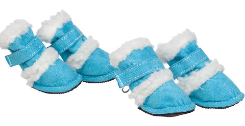 ""Shearling """"Duggz"""" Pet Shoes - Blue & White"": X-Small