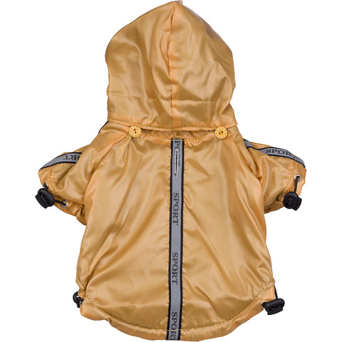 Reflecta-Sport Adustable Reflective Weather-Proof Pet Rainbreaker Jacket - Mustard Yellow: X-Small